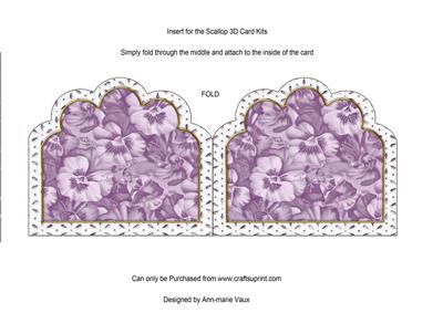 Purple Panises 2 Embroidery Anglaise 2 Matching Card Insert