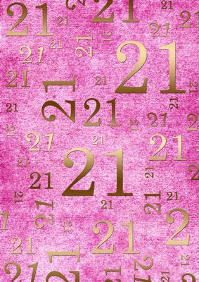 Pink and Gold 21st Birthday A4 Backing Paper