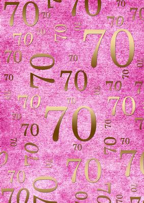 Pink and Gold 70th Birthday A4 Backing Paper