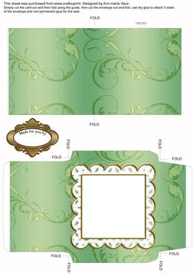 Wedding Cake Mint Plain Anglaise Midi Card and Envelope