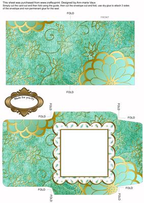 Oriental Birds Plain Anglaise Midi Card and Envelope
