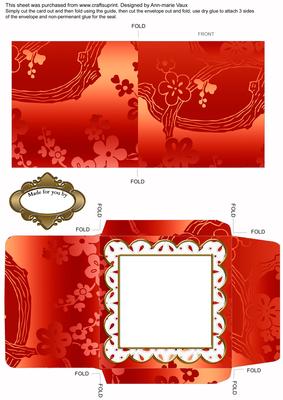 Oriental Ladies Plain Anglaise Midi Card and Envelope