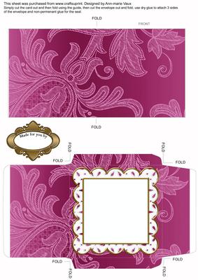 Wildflowers Pink Plain Anglaise Midi Card and Envelope