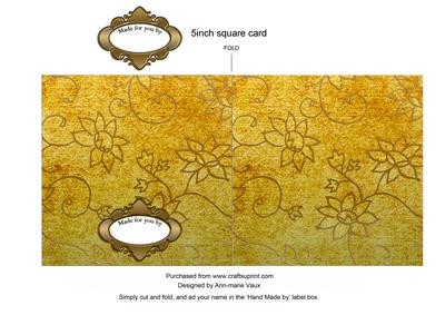Crazee Daisies Gold 1 Plain 5inch Cut and Fold Card