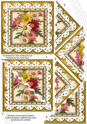 Crazee Daisies Gold Anglaise 5in Wavy Triangle Stacker