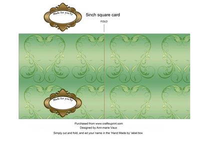 Mint Wedding Cake Plain 5inch Cut and Fold Card
