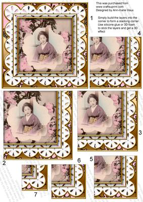 Oriental Blossom Girl Anglaise 5in One Corner Stacker