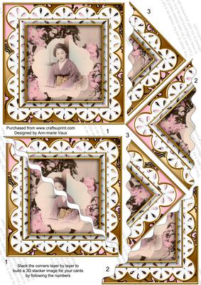 Oriental Blossom Girl Anglaise 5in Wavy Triangle Stacker