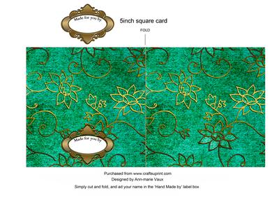 Oriental Birds 1 Plain 5inch Cut and Fold Card