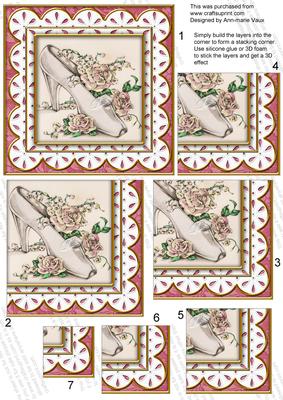 Wedding Shoe Anglaise 5in One Corner Stacker