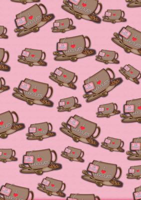 Pink Love Chocolate 16 Today A4 Backing Paper
