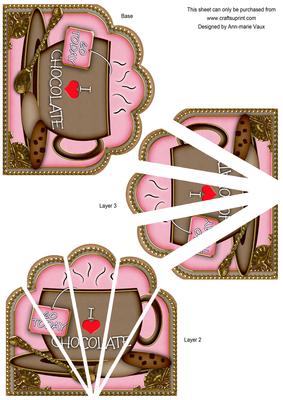 Pink Love Chocolate 60 Today Cup Scallop Deco Stacker