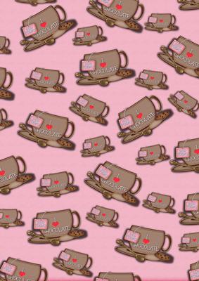 Pink Love Chocolate 100 Today Cup A4 Backing Paper