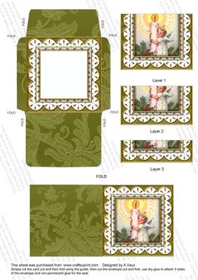 Candle Angel 3in Card Envelope Bottom Stacker Aio