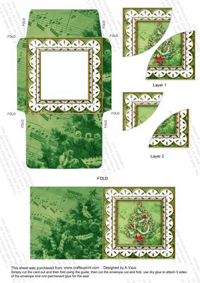 Christmas Tree Anglaise 3in Card Envelope Duo Stacker Aio