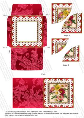 Crazee Daisies Pink 3in Card Envelope Duo Stacker Aio