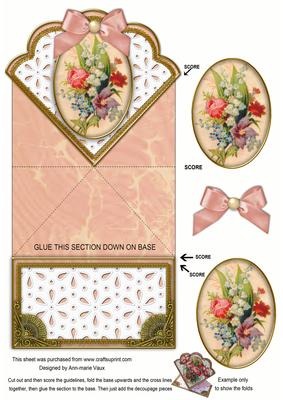 Mixed Bouquet Anglaise Scallop Spring Decoupage Card