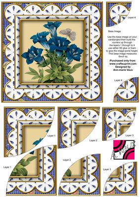 Blue Floral Anglaise 6in Duo Corner Stacker