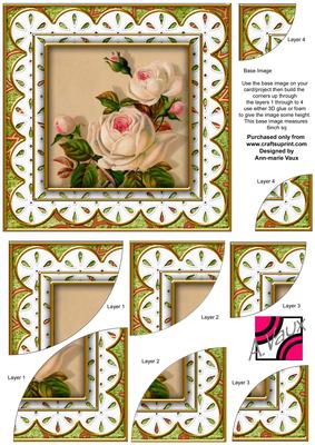Cream Roses Anglaise 6in Duo Corner Stacker