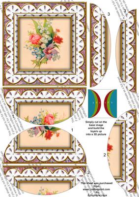 Mixed Bouquet Anglaise 5in Side by Side Rounded Stacker