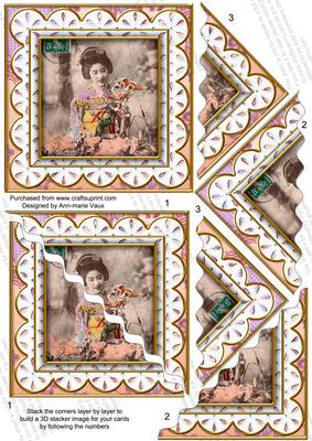 Oriental Flower Girl Lace 5in Wavy Triangle Corner Stacker