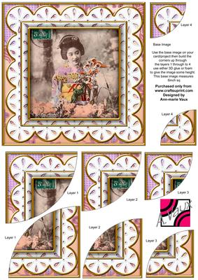 Oriental Flower Girl Anglaise 6in Duo Corner Stacker