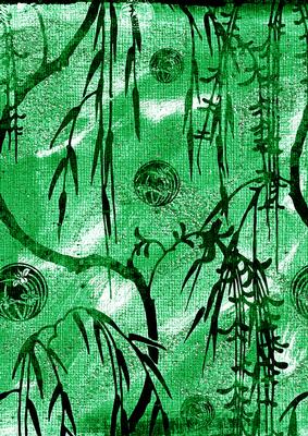 Oriental Birds 2 Floral A4 Backing Paper