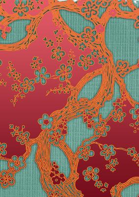Oriental Bright Bird 1 Floral A4 Backing Paper