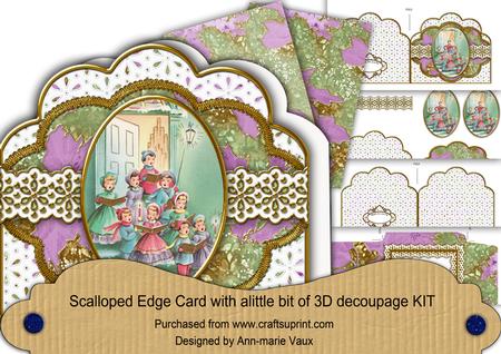 Carol Singers Anglaise Scallop 3D Decoupage Kit