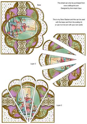 Christmas Carol Singers Anglaise Scallop Deco Stacker