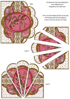 Pink Rose Best Wishes Scallop Deco Stacker