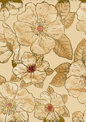 Cream Mixed Bouquet 1 Floral A4 Backing Paper