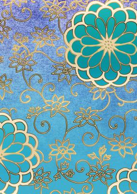 Oriental Birds 3a Floral A4 Backing Paper