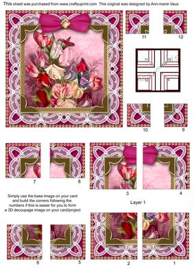 Lace Sweet Peas 5in All 4 Corner Stacker