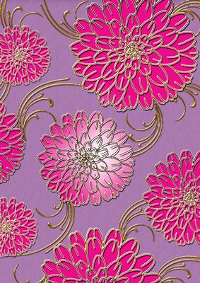Pink Lilac 1 Mega Flowers A4 Backing Paper