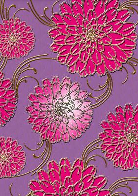 Pink Lilac 3 Mega Flowers A4 Backing Paper