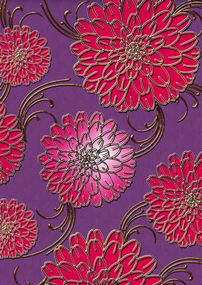 Pink Lilac 4 Mega Flowers A4 Backing Paper