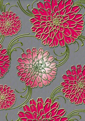 Pink Lilac 7 Mega Flowers A4 Backing Paper