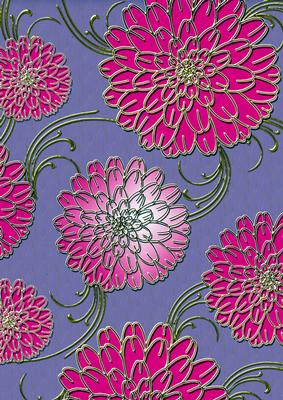 Pink Lilac 8 Mega Flowers A4 Backing Paper