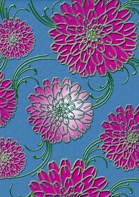 Pink Lilac 11 Mega Flowers A4 Backing Paper