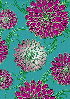Pink Lilac 13 Mega Flowers A4 Backing Paper