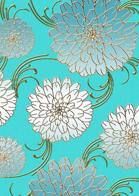 Aqua Tones 1 Mega Flowers A4 Backing Paper