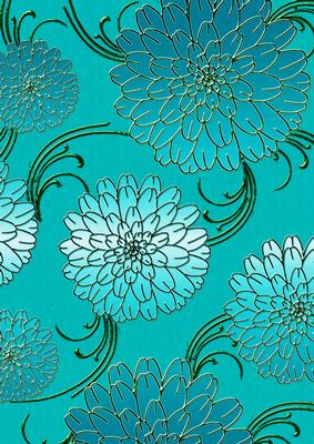Aqua Tones 2 Mega Flowers A4 Backing Paper