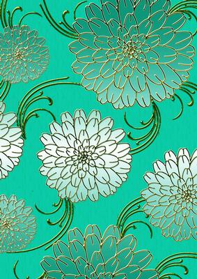 Aqua Tones 6 Mega Flowers A4 Backing Paper
