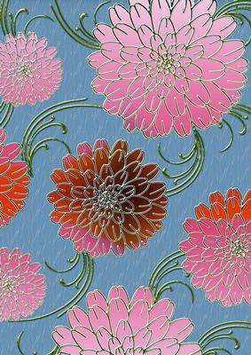 Pink Tones 9 Mega Flowers A4 Backing Paper