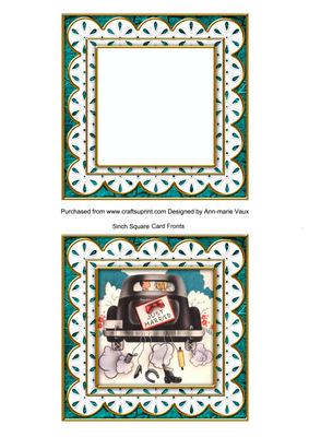 Wedding Car 1 Anglaise 5in Card Base and Shaker Frame