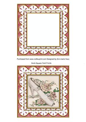 Wedding Shoe Anglaise 5in Card Base and Shaker Frame