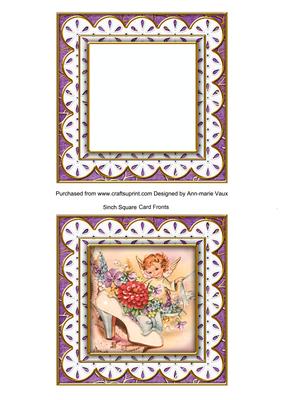 Shoe Fairy Lilac 1 Anglaise 5in Card Base and Shaker Frame