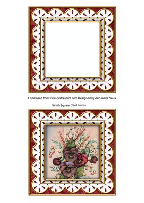 Colourful Pansies Anglaise 5in Card Base and Shaker Frame