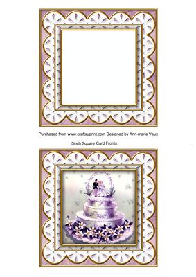 Lilac Wedding Cake Anglaise 5in Card Base and Shaker Frame
